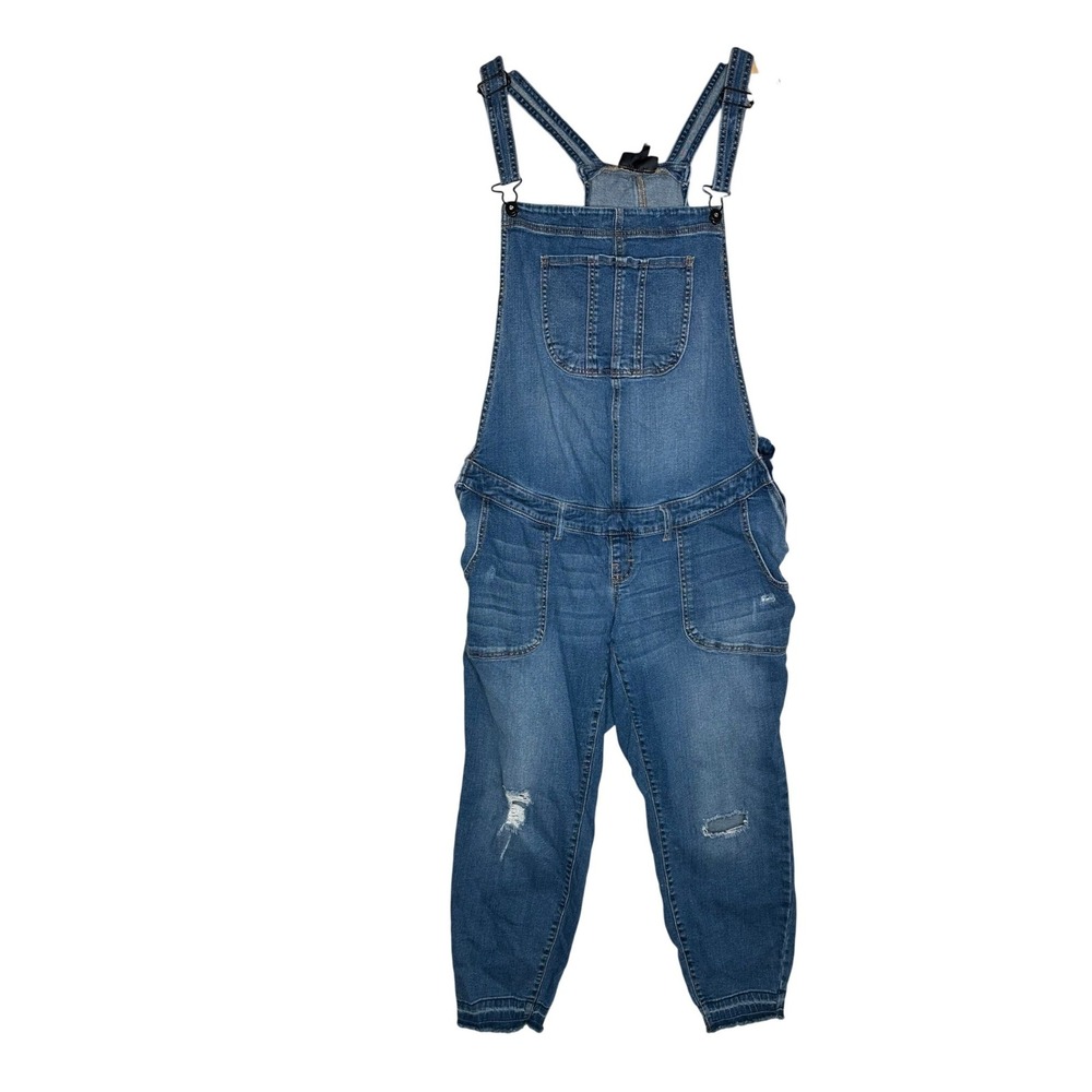 Indigo Blue Womens Maternity Denim Overalls Size 2X Blue